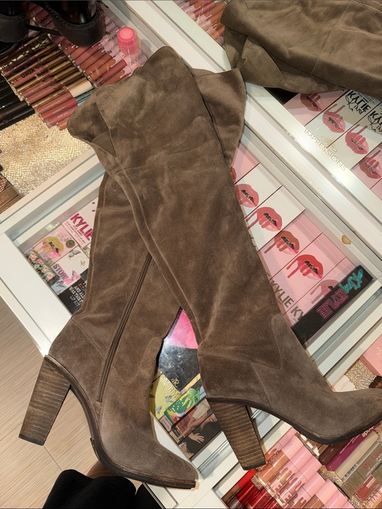 Vince Camuto Shoes - Vince Camuto Women’s Brown Suede Knee-High Block Heel Boots